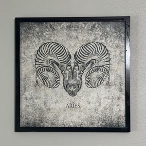 Aries Horoscope Zodiac Wall Art Print Canvas‎ Framed (No Glass) Astrology 20x20"